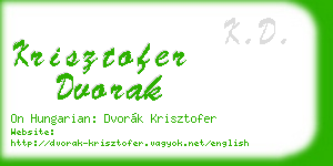 krisztofer dvorak business card
